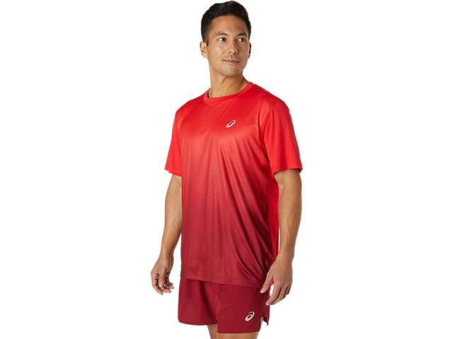 Asics Kasane κοντο Sleeve Electric Red/Burgundy | U0Ry4lJJY