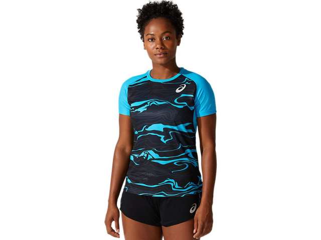 Asics Light κοντο Sleeve Digital Aqua | iX0EG9PPD