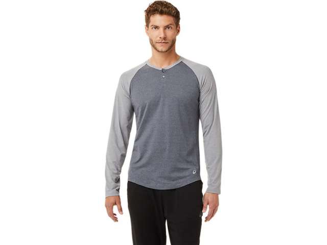 Asics Performance Henley Long Sleeve γκρι | s6RTxQEhs