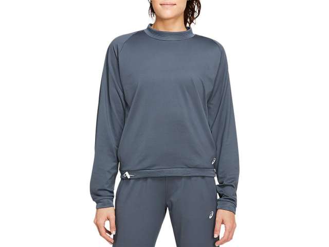 Asics Thermopolis Fleece Crop Crew γκρι | wgR3cJJu8