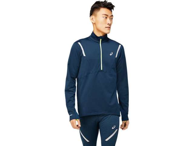 Asics Unisex Lite-show Χειμερινά 1/2 Zip μπλε | NxNZL99Kb