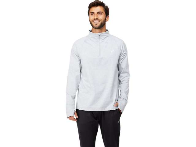 Asics Unisex Thermopolis Quarter Zip ανοιχτο γκρι | 1iOSfgDO4