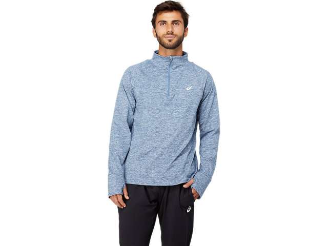 Asics Unisex Thermopolis Quarter Zip μπλε | msGHHhmgL