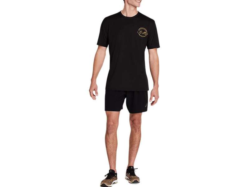 Asics Boston Tortoise & Hare Tech κοντο Sleeve Tee μαυρα | Eerbqjgjc