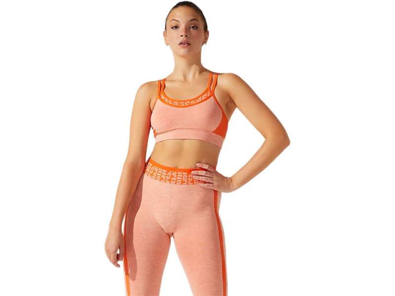 Asics Cropped Logo Seamless Marigold Orange/Sun Peach | 9qRFMFW6v