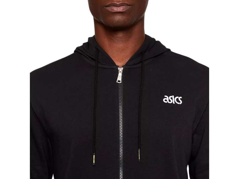 Asics French Terry Full Zip μαυρα | 4MTNdOM2B