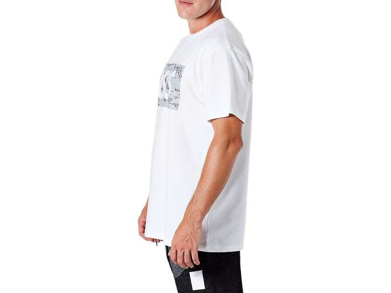 Asics Graphic Tee White/Grey | RfKT9YUqx