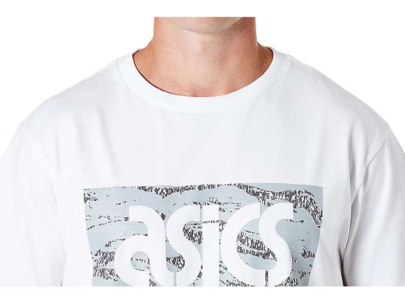 Asics Graphic Tee White/Grey | RfKT9YUqx