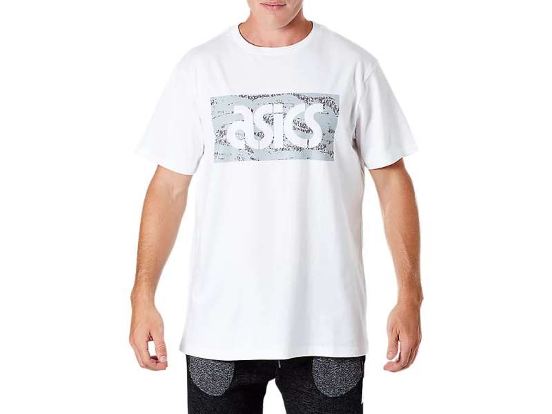 Asics Graphic Tee White/Grey | RfKT9YUqx