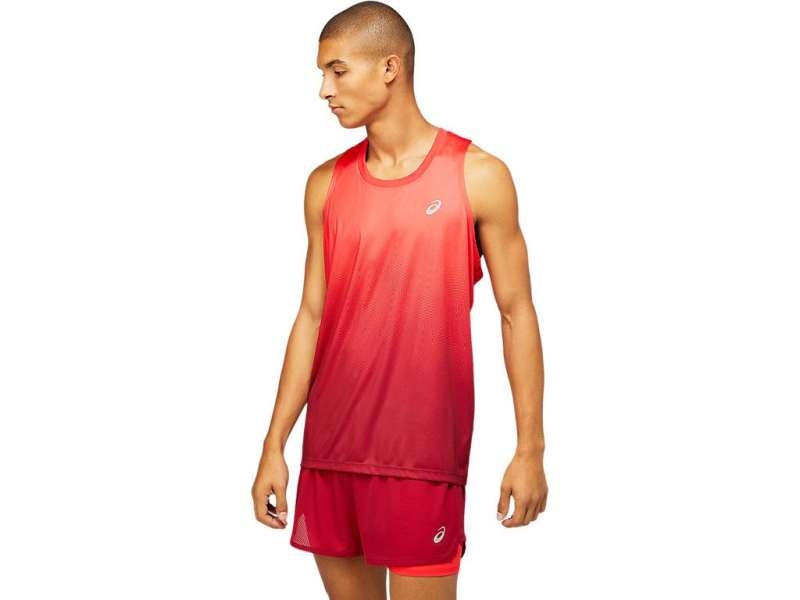 Asics Kasane Singlet Electric Red/Burgundy | kC9Jv020m