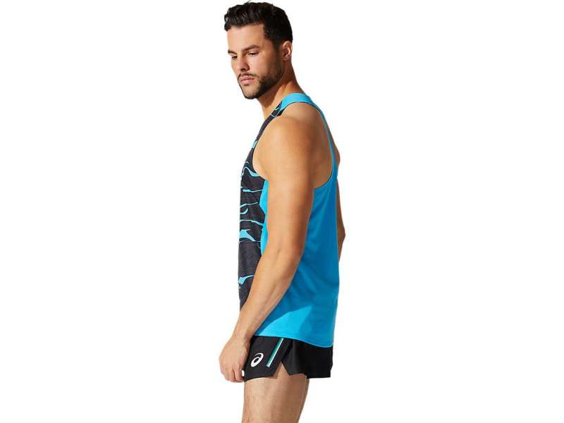 Asics Light Mesh Singlet Digital Aqua | LS3bZxaEr