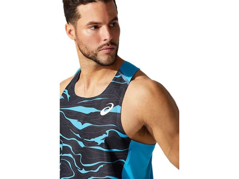 Asics Light Mesh Singlet Digital Aqua | LS3bZxaEr