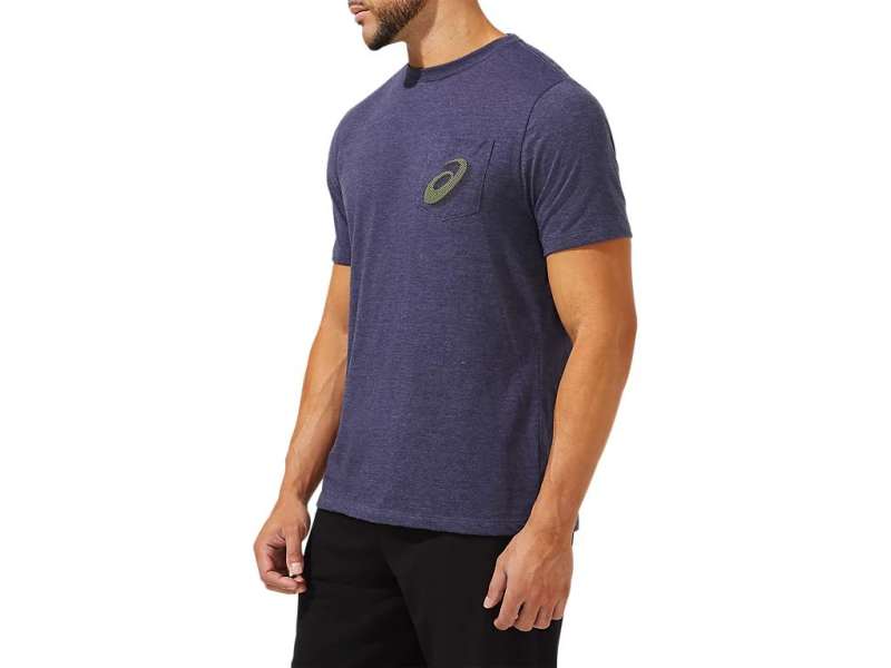 Asics M Sprl Pckt Tee Peacoat Heather | dZ9rBTp26