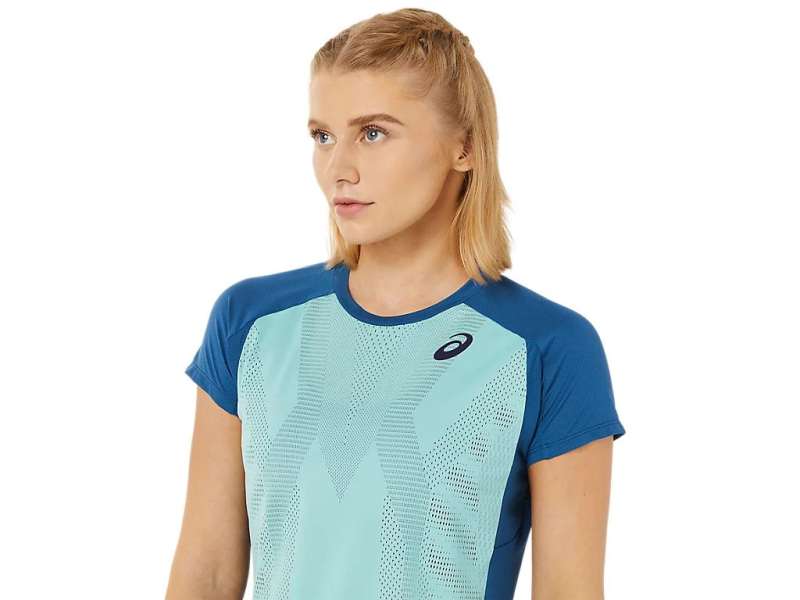 Asics Match Graphic κοντο Sleeve Tee μπλε σκουρο | z9kb0mK1A