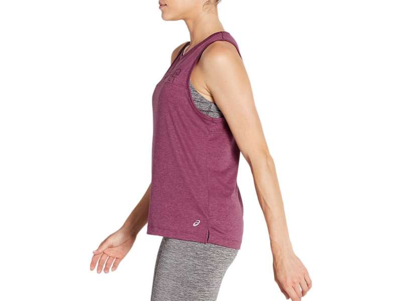 Asics Muscle Tank Dried Berry Heather | gAIBXSXO1