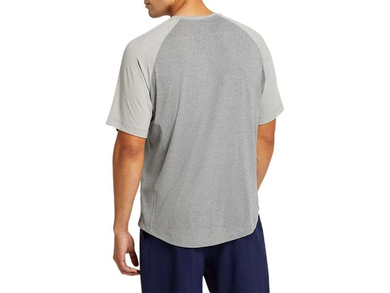 Asics Performance κοντο Sleeve Henley γκρι | SjZbKjfub