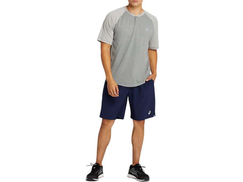 Asics Performance κοντο Sleeve Henley γκρι | SjZbKjfub