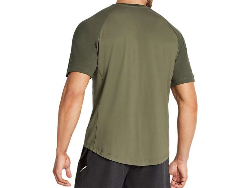 Asics Performance κοντο Sleeve Henley πρασινο | 3YXxXGq0A