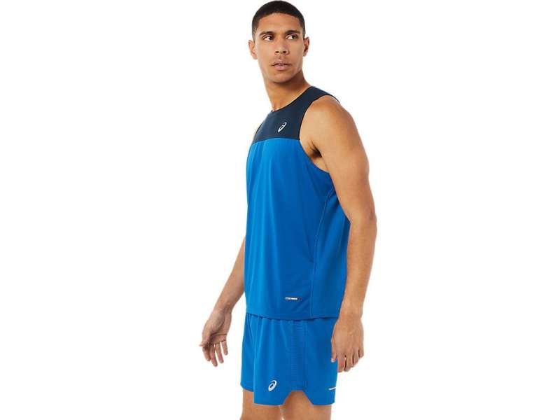 Asics Race Singlet French Blue/Lake Drive | CDdQOG6e4