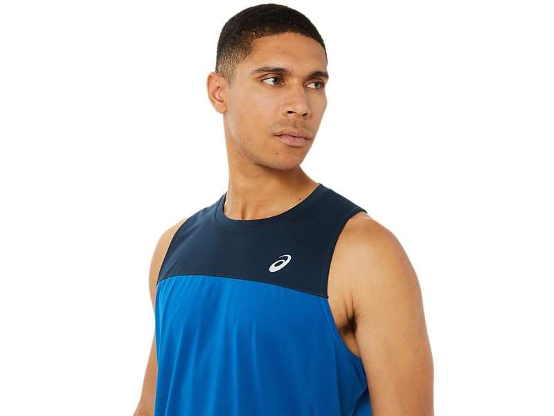 Asics Race Singlet French Blue/Lake Drive | CDdQOG6e4