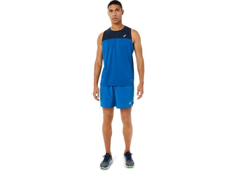 Asics Race Singlet French Blue/Lake Drive | CDdQOG6e4