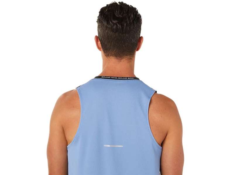 Asics Race Singlet Performance Black/Blue Harmony | z2rL92ybP