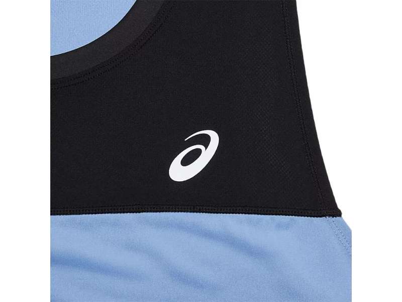 Asics Race Singlet Performance Black/Blue Harmony | z2rL92ybP