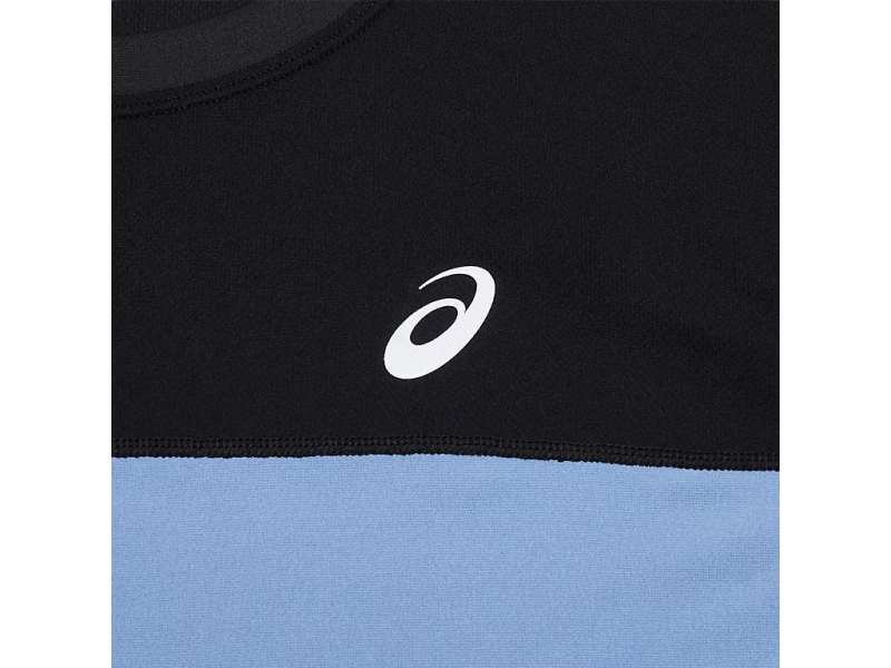 Asics Race κοντο Sleeve Performance Black/Blue Harmony | uarY9bKPb