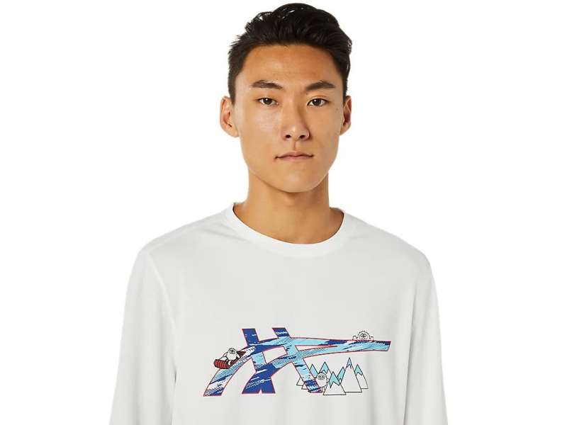 Asics Ready-set Ii Graphic Long Sleeve ασπρα | oHr5IuOst