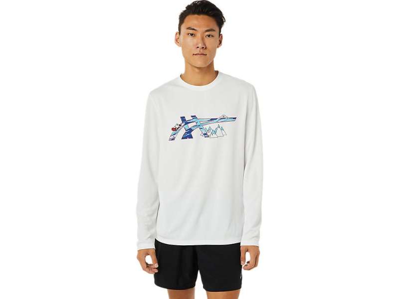 Asics Ready-set Ii Graphic Long Sleeve ασπρα | oHr5IuOst