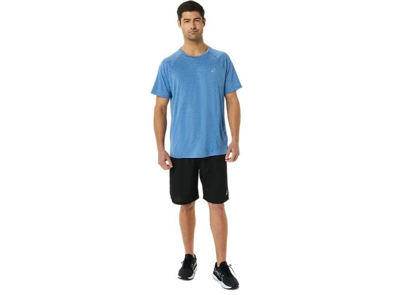 Asics Ready-set Lyte κοντο Sleeve Lake Drive Heather | uWGNZYdHt