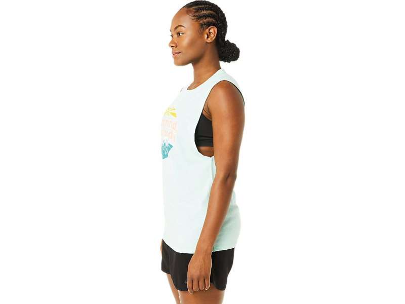 Asics Sound Mind, Sound Body Mountain Muscle Tank Fresh Ice Heather | JOQHjqmAp