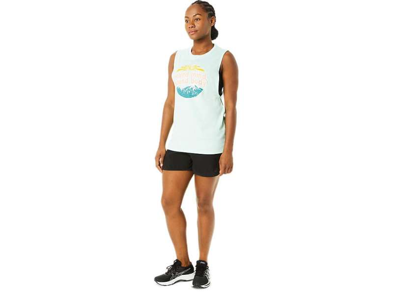 Asics Sound Mind, Sound Body Mountain Muscle Tank Fresh Ice Heather | JOQHjqmAp