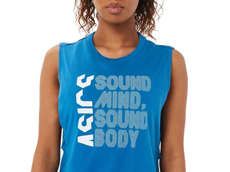 Asics Sound Mind, Sound Body Tank μπλε | MNgX7SpQJ