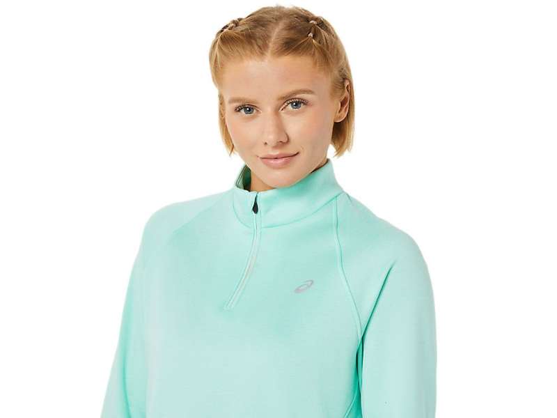 Asics Thermopolis 1/4 Zip Fresh Ice Heather | G4AgFWFVL