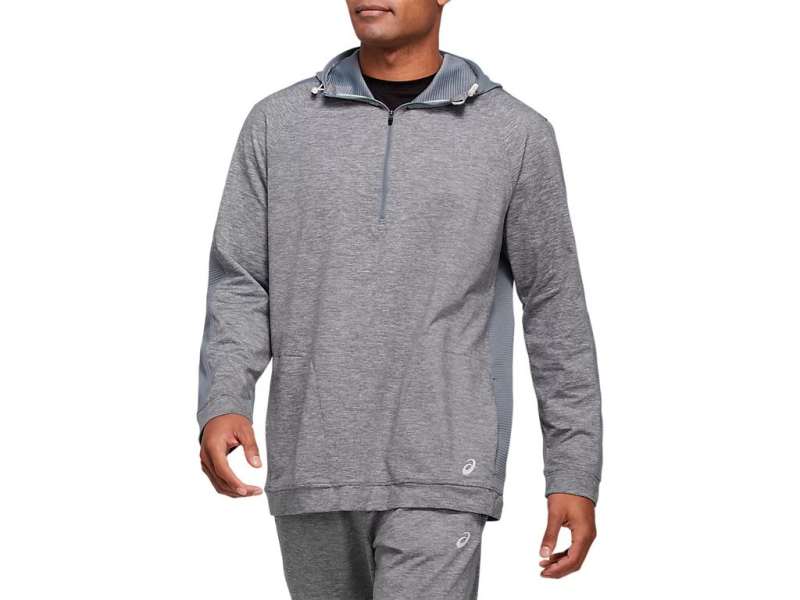 Asics Thermopolis Fleece 1/2 Zip Sheet Rock Heather | EfMbWPC5P