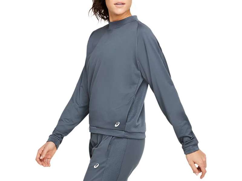 Asics Thermopolis Fleece Crop Crew γκρι | wgR3cJJu8