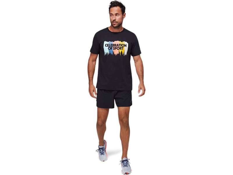 Asics Unisex Graphic κοντο Sleeve μαυρα | 6i3GSF7JV