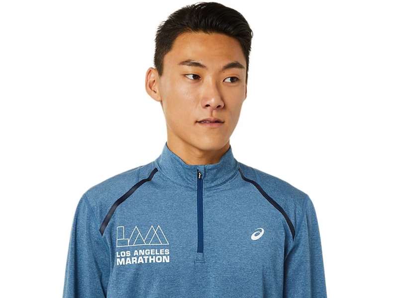 Asics Unisex Lam Thermopolis Half Zip μπλε | ZiNt2YOy9