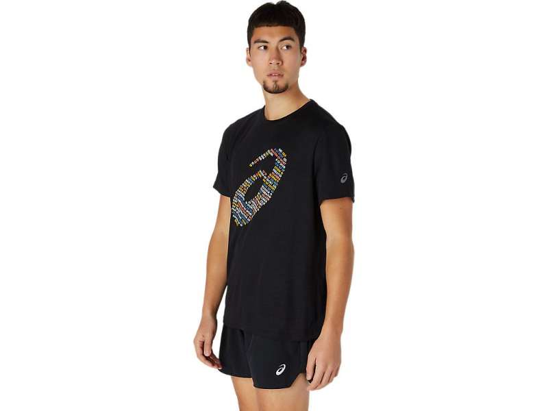 Asics Unisex Logo Print κοντο Sleeve μαυρα | 9m5x0pZ4v