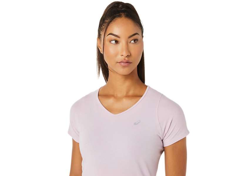 Asics V-neck κοντο Sleeve ροζ | O2AODTOec