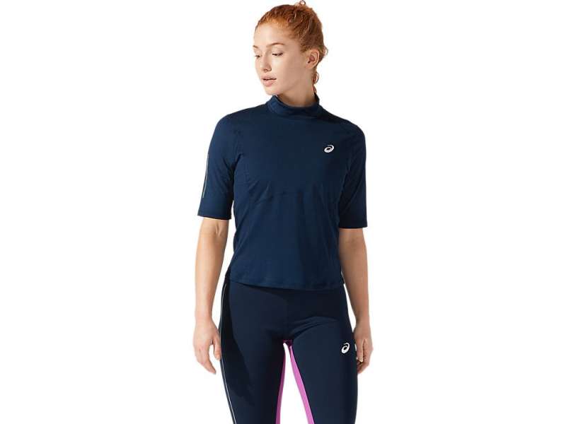 Asics Visibility κοντο Sleeve μπλε | tBlkrs7Hj