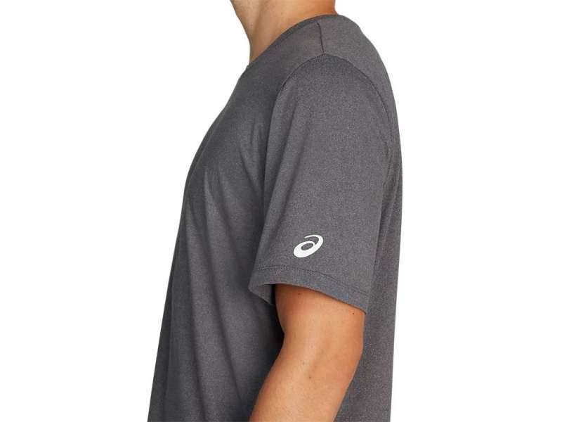 Asics κοντο Sleeve Heather Tech σκούρο γκρι | cfbCFfBua