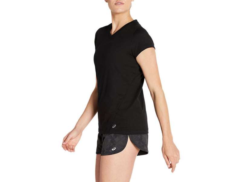 Asics κοντο Sleeve Pr Lyte V-neck μαυρα | T4lCjZXe5