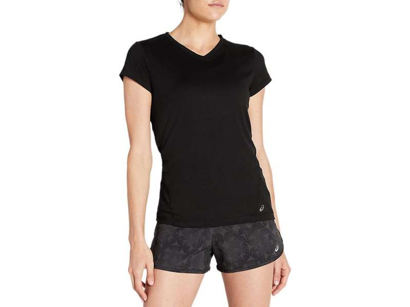 Asics κοντο Sleeve Pr Lyte V-neck μαυρα | T4lCjZXe5