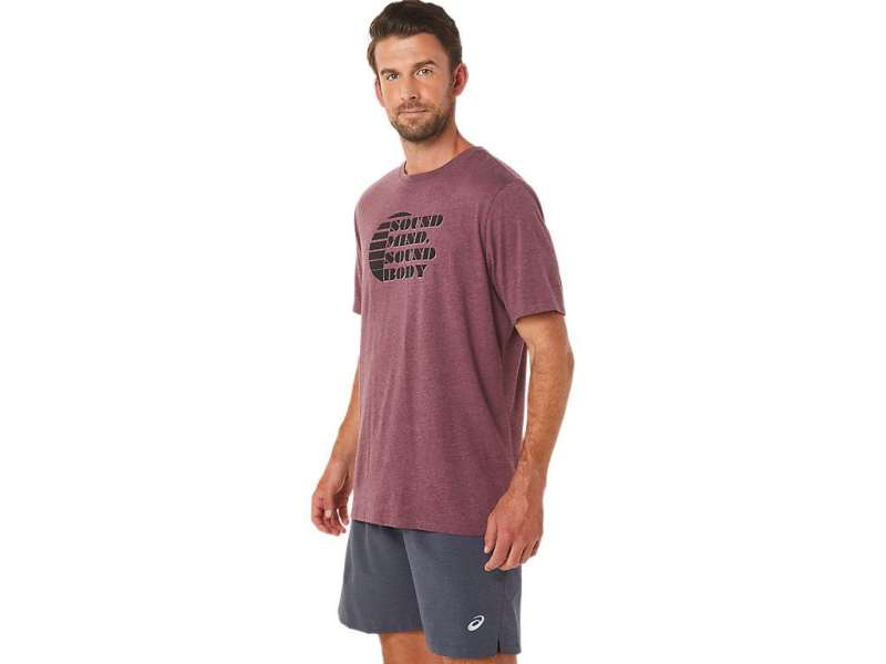 Asics κοντο Sleeve Rise Slogan Tee βαθυ | qG88B7jOa