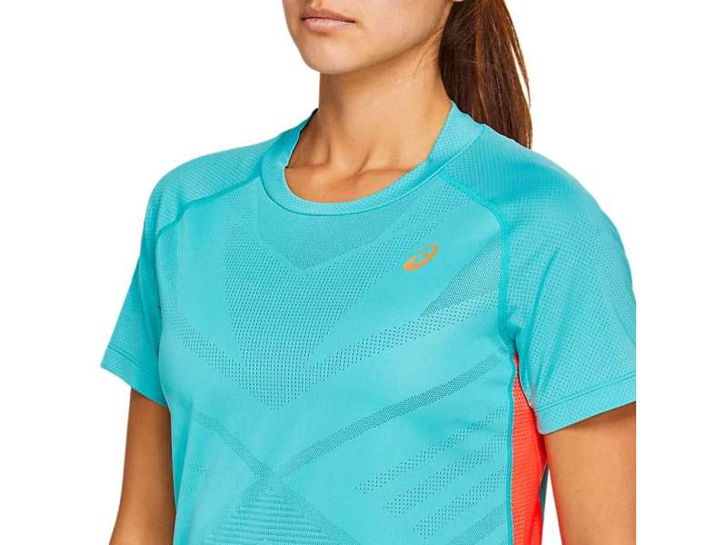 Asics τενις κοντο Sleeve Tee Techno Cyan | l5tSiK8E8