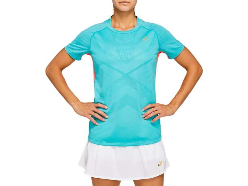 Asics τενις κοντο Sleeve Tee Techno Cyan | l5tSiK8E8